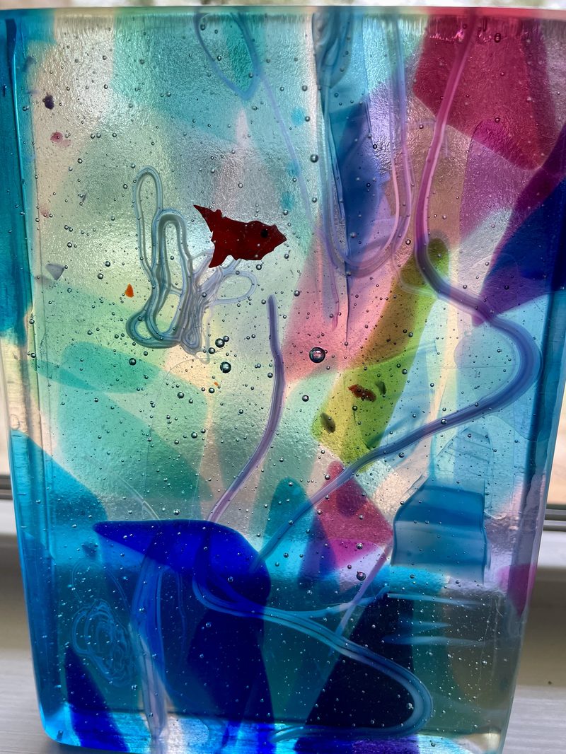 Underwater scene panel with fish