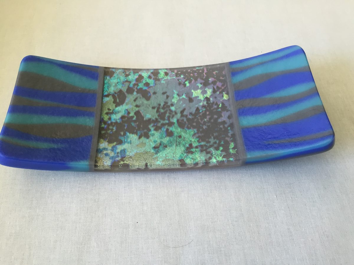 Curved blue turquoise panel