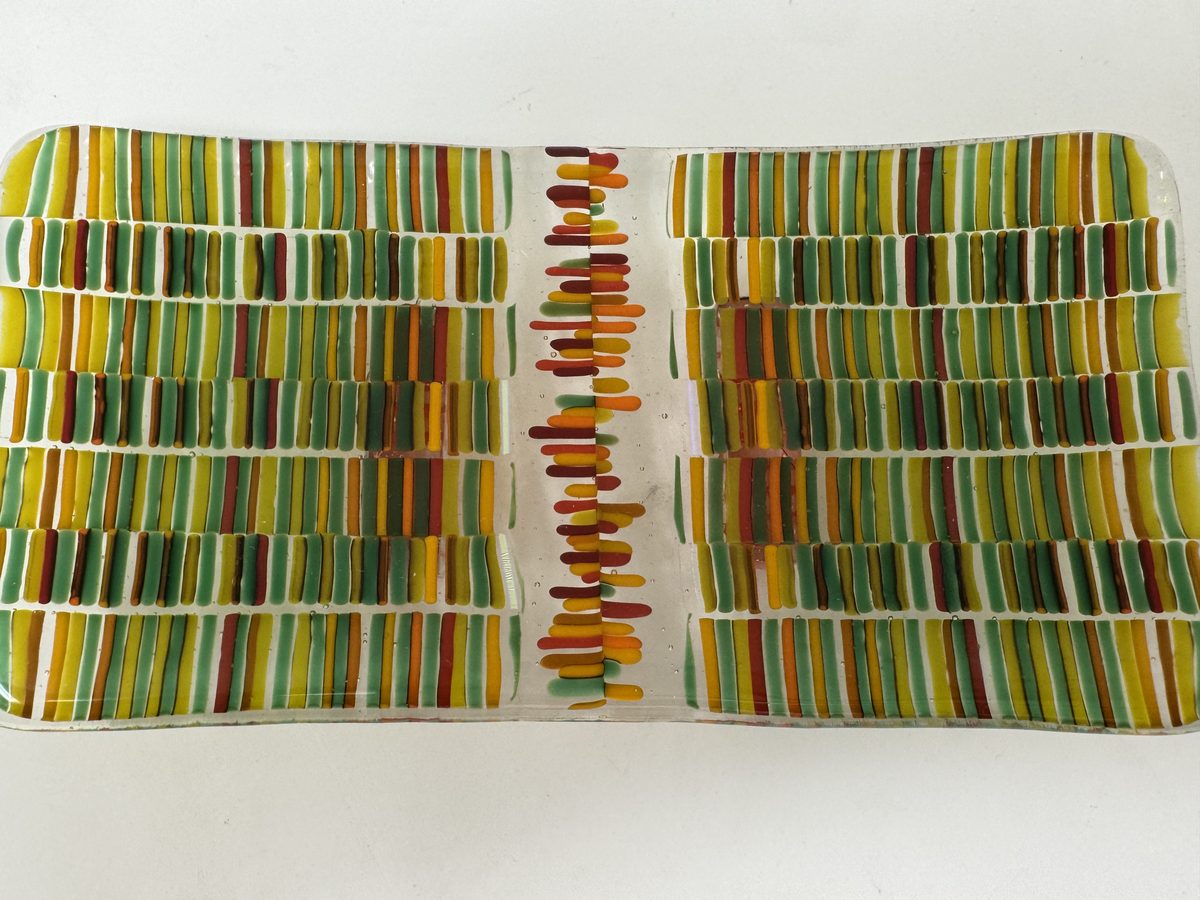 Green yellow mosaic tray