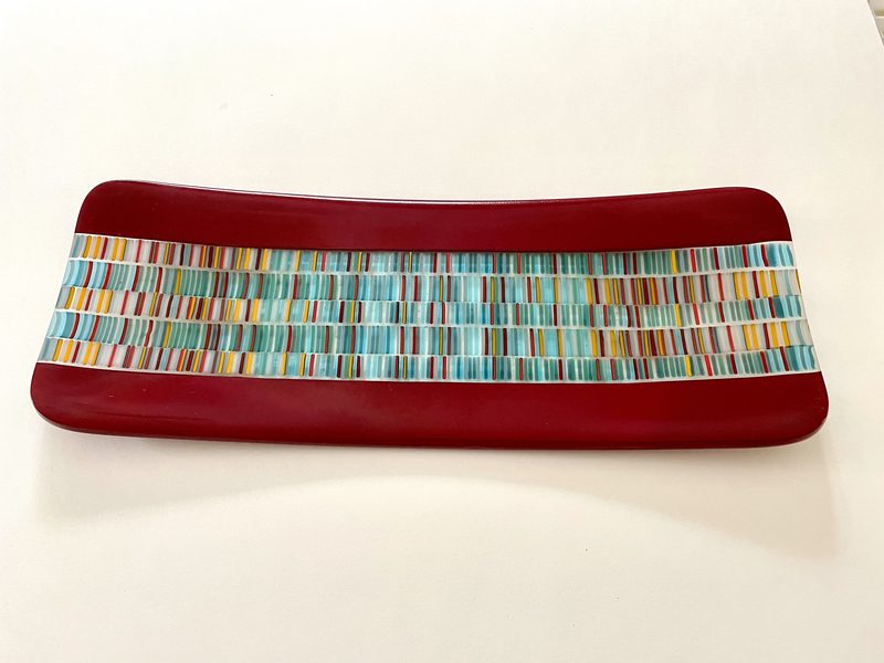 Red mosaic tray